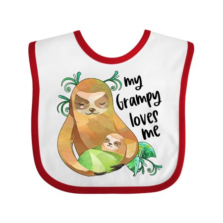 

Inktastic My Grampy Loves Me Cute Sloth and Baby Gift Baby Boy or Baby Girl Bib