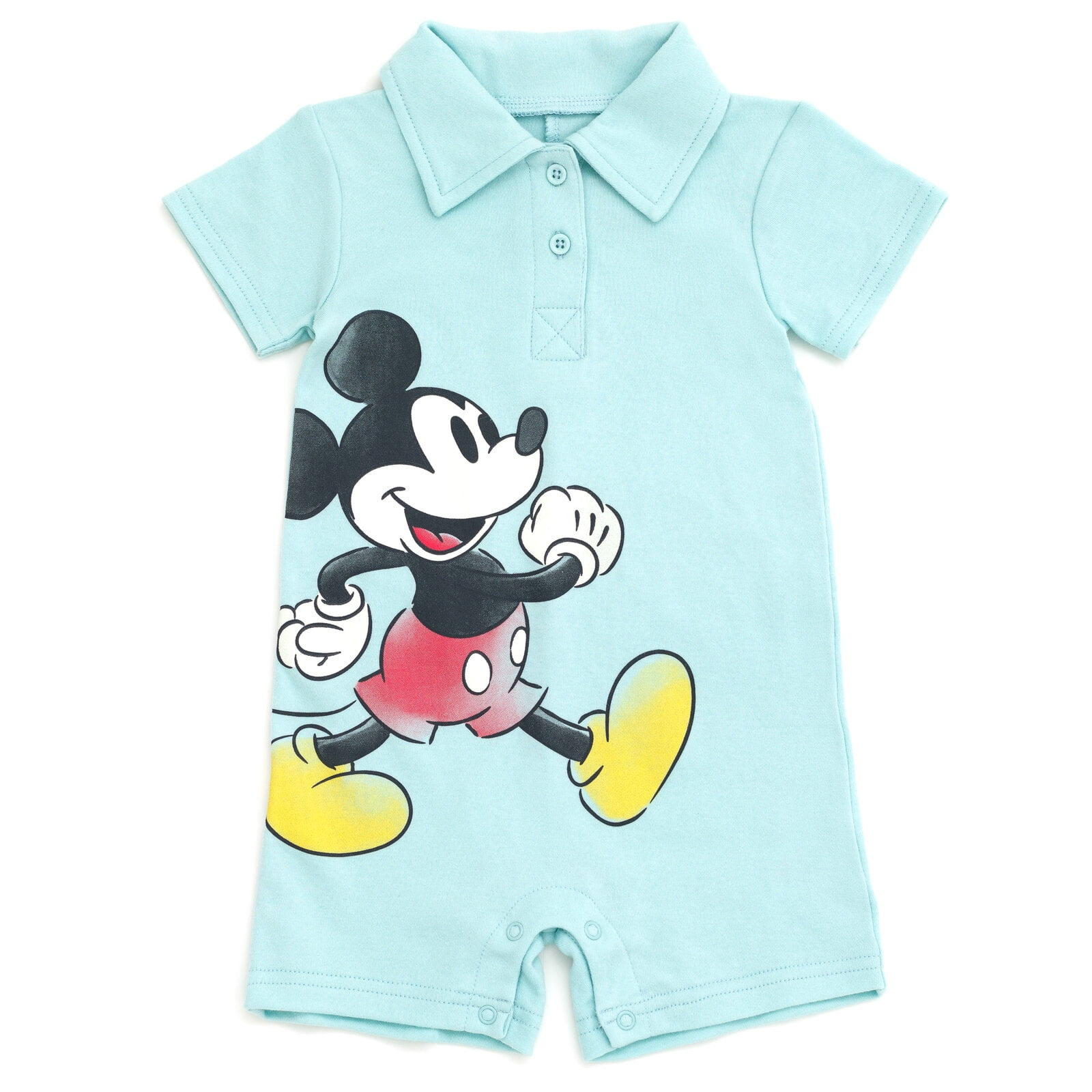 Disney Mickey Mouse Baby Boys' One Piece Romper Set Mickey Blue White