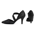 thumbnail image 2 of Pennysue Women's Black Glitter Strappy Short Heels With Pointed Toes Size 11, 2 of 7