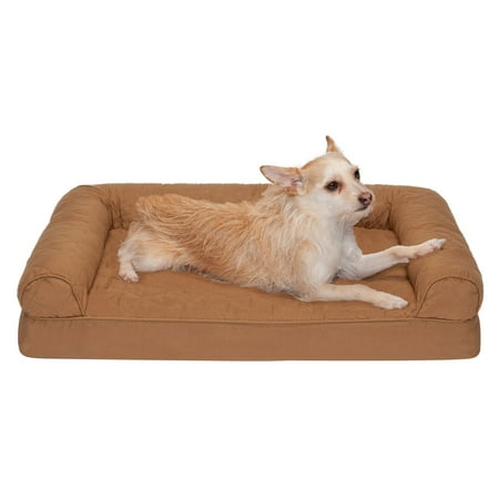 UPC: 0842229100051 | FurHaven Pet Products Quilted Orthopedic Sofa Pet Bed for Dogs & Cats – Toasted Brown Medium