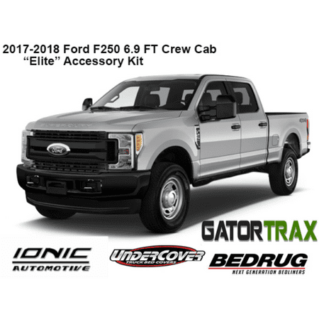 F250 Super Duty Accessories (Gator ELITE Accessory Kit fits 2017-Up Ford Super Duty F250 F350 6.9 FT Crew Cab GatorTrax Retractable Tonneau Cover Ionic 5