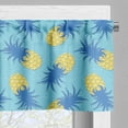 thumbnail image 3 of Ambesonne Pineapple Valance Pack of 2, Tasty Tropical Summertime, 54"X12", Azure Blue and Mustard, 3 of 5
