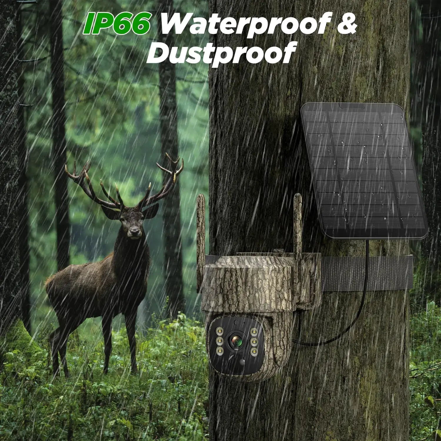 CAMPARK Cellular Trail Camera Solar 2.5K Hunting Deer Game Camera with Night Vision Motion Activated Waterproof IP66 Auto-Tracking 360 Degree 4G Live Feed for Farm Security Cameras No wifi Needed