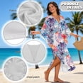 thumbnail image 4 of XYZCANDO Hawaii Leaves Kaftan Dresses for Women Plus Size Swimsuit Cover up Batwing Sleeve Beach Cover Ups Hawaiian Dress Loungewear Beach Robe Resort Wear Cruise Outfits, 4 of 7