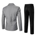 thumbnail image 3 of uikmnh Two Piece Outfits Solid Color Mens Business Wedding Banquet Prom Casual Stretch Slim Fit Classic Fit Tuxedo Blazer and Pants Two Piece Size:M, 3 of 9