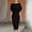 Black, variant on Women Solid Cowl Neck Dolman Short Sleeve Bodycon Midi Dress, High Waist Slimming Knee-Length Pencil Dress, Elegant Stretch formal office Party Wear Dresses Wine XL(XL)