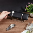 thumbnail image 3 of Wood Watch Display Stand 7.8x2.36x3.35inch T-Bar Bracelet Display Stands with Wooden Base Rectangle Bracelet Organizer Holder Watch Display Tower for Home Retail Display Black Imitation Leather, 3 of 8