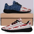 thumbnail image 3 of Fishing Fish Stipes American flag Shoes Sneakers Black Size 6, 3 of 7