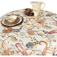thumbnail image 3 of Fall Thanksgiving Tablecloth, Brown Paisley Pumpkin Round Table Cloths 60 x 60 for Fall Harvest Festival Decorations, Perfect for Home Kitchen Dinner Party Holiday Picnic Table Cover, 3 of 6