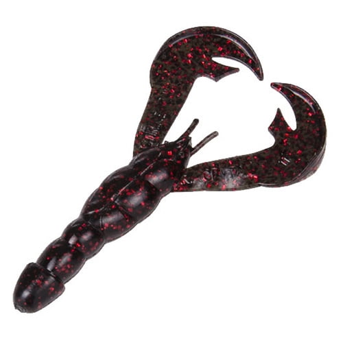 Strike King Lures Rage Tail Craw Soft Lure 4" Body Length, Black Neon ...