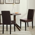 thumbnail image 7 of Set of 4 Brown Leather Contemporary Elegant Design Dining Chairs Home Room, 7 of 7