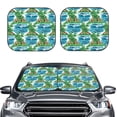 thumbnail image 2 of JUNZAN Hawaii Palms Pattern Car Windshield Sun Shade | Reflective Sunshade | Foldable 2-Piece Sun Shield Protect Your Car | Fits Sedans, SUVs, Hatchbacks-Large, 2 of 6