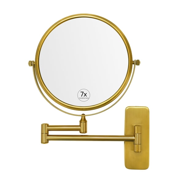 Espejo de Maquillaje de Pared GURUN M1406GJ 8" Aumento 7X Dorado