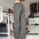 thumbnail image 4 of Pantalón Cargo Mujer Con Cremallera Talle Alto Algodón Suave Diseño Para Cumpleaños Regalo San Valentín Gris, 4 of 5