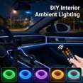 thumbnail image 2 of LED Car Interior Lights with App Control, RGB Fiber Optic Ambient Lighting Kit, Music Sync Color Changing Dashboard Accent Lights, 2 of 8
