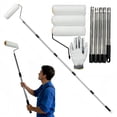 thumbnail image 3 of 9-Inch Paint Roller Set with 5-Section Telescopic Pole (Max 205cm) - All-in-One Interior Wall & Ceiling Painting Kit for Home Renovation, Includes Roller Frame, 3 Roller Covers, Protective ,, 3 of 6
