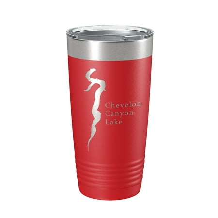 

Chevelon Canyon Lake Map Tumbler Travel Mug Insulated Laser Engraved Coffee Cup Arizona 20 oz Red