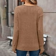 thumbnail image 7 of Women's Fashion Oversized T Shirts,Women's Solid Color Long Sleeved Round Neck Pullover Top Coffee Xxl, 7 of 7