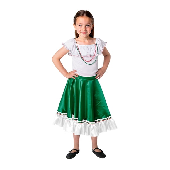 Disfraz Infantil Source Falda Verde Mexicana Talla 4 años Fiestas Patrias 2026