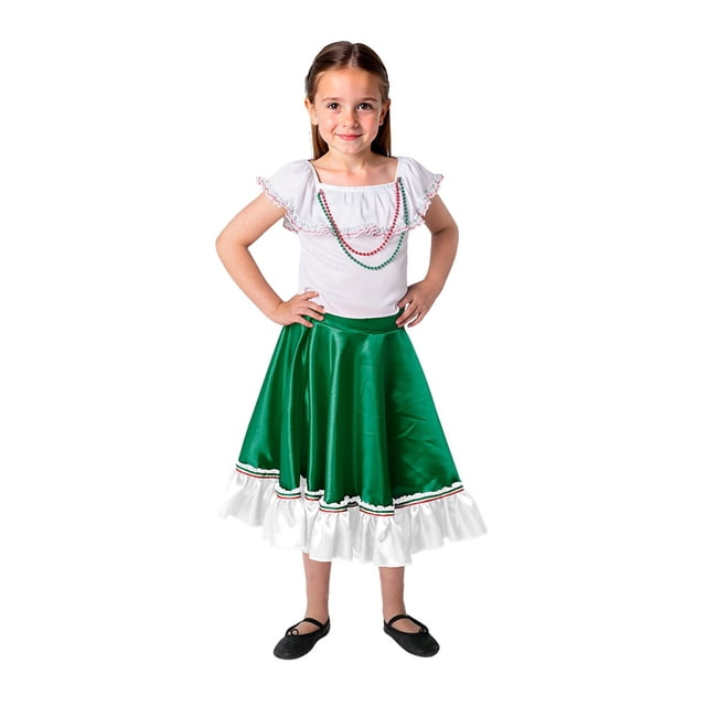 Disfraz Infantil Source Falda Verde Mexicana Talla 4 años Fiestas Patrias 2026