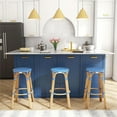 thumbnail image 2 of Butler Specialty Company Tabouret de Bar Rond en Rotin Tobias 30 Pouces - Point Bleu et Blanc, 2 of 6