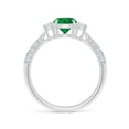 thumbnail image 7 of ANGARA Lab Grown Three Stone Emerald and Diamond Ring for Women in 14K White Gold (Size-6mm) | May Birthstone, Birthday, Anniversary, Jewelry Gift for Women | Lab-Grown Emerald Ring, 7 of 7