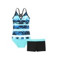 thumbnail image 1 of RUNQHUI Kids Girls Swimwear Swimming Tankini Bikini Set Athletic Beach Sports Swimsuit Rash Blue 10, 1 of 5