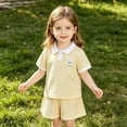 thumbnail image 6 of Girls' 2-Piece Summer Outfit 6-12 Months 12-24 Months 2t 3t 4t 5t 6t 7t Children Short Sleeve Graphic T-Shirt And Cargo Shorts Set 18-24 Months, 6 of 9