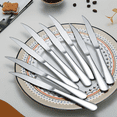 thumbnail image 3 of ReaNea Steak Knives Set, Serrated Knife, Stainless Steel Sharp Dinner Table Knife, 3 of 8