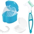 thumbnail image 4 of SURJDE Denture Case Box, 1Pcs Denture Bath Case and 1Pcs Denture Box 1Pcs Denture Brush, Color Retainer Container Box Denture Storage Box for Household Travel Office, 4 of 7