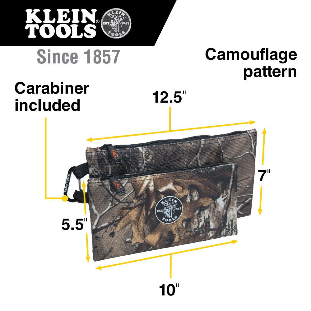 Klein Tools 55560 Camo Zipper Bags, 2-Pack