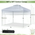 thumbnail image 3 of Costway 2-Tier 10' x 10' Pop-up Canopy Tent Instant Gazebo Adjustable Carry Bag with Wheel White, 3 of 11
