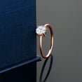 thumbnail image 4 of Gem Stone King 10K Rose Gold White Zirconia Solitaire Engagement Ring for Women (1.50 Cttw, Round 6MM, Gemstone Birthstone, Size 5.5), 4 of 5