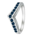 thumbnail image 3 of Aonejewelry 0.35 Ctw. Blue Diamond Channel Set Wedding Band In 10K White Gold, 3 of 4