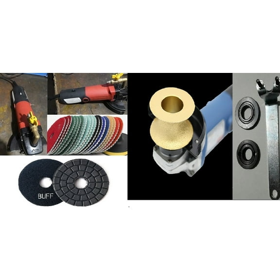 Wet Polisher 2" Full Bullnose V50 Profiler stone concrete granite marble 4" Diamond polishing pad