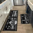 thumbnail image 3 of Funny Kitchen Rugs and Mats for Floor 2 Piece Set Non-Slip Kitchen Rules Mat Washable Black Kitchen Rug Runner Decor, 3 of 5