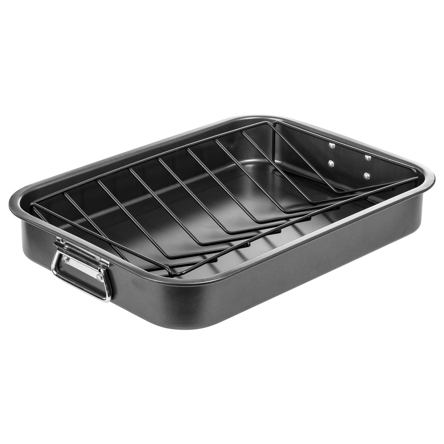 16 x 12x 3 Inch Non-stick Steel Basic Essentials Roaster With V-Rack