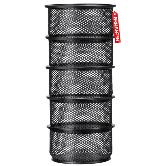 Grwanpen®5 Packs Stackable Desk Mesh Holder Sturdy Desk Holder Container For ...