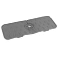 thumbnail image 3 of Alfombrilla de silicona reutilizable para grifo de fregadero, alfombrilla para recoger agua, almohadilla de drenaje para fregadero, para cocina, baño, color gris, 3 of 13