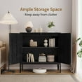 thumbnail image 5 of Brafabhome Sideboard Storage Cabinet with Rattan Decorated Doors, 6 Doors Buffet Cabinet with Storage Shelf for Living Room, Dining Room, Entryway, Kitchen | Black+Natural, 5 of 7