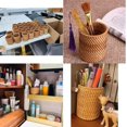 thumbnail image 4 of Paquete de 2 portalápices de ratán, soporte para brochas de maquillaje hecho a mano, organizador de escritorio de vid tejida, caja contenedora para bolígrafos, 4 of 5