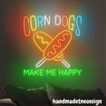 thumbnail image 2 of Handmadetneonsign Corn Dogs Make Me Happy Neon Sign, Corn Dogs Shop Wall Art Decor, Food Store Wall Decor 64880, 2 of 5