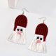 thumbnail image 4 of Pendientes Serie Xmas Pendientes De Tejido Serie De Navidad Regalos De Papá Noel Bohemio Para Mujeres Festivas Borla Roja Borla roja Magideal Pendientes Serie Xmas, 4 of 7