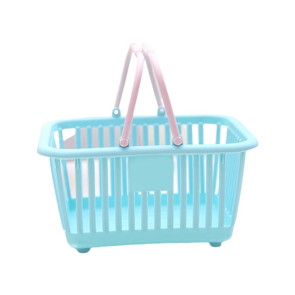 Mini Desktop Storage Basket, Stackable Organizer for Student Stationery Pens Cosmetics Toiletries, Handheld Portable Basket with Ergonomic Handle for Easy Carrying