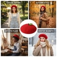 thumbnail image 7 of Jiibva Handmade Kawaii Beret Cartoon Beret Hat Green Leaves Fruit Berets French Style Beret Hats Cute Fruit Painter Hat Lolita Mori Cap for Women, 7 of 7