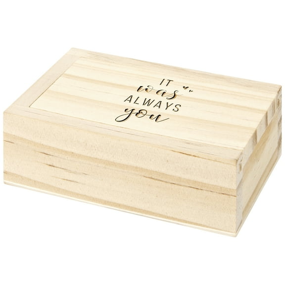 Koyal Wholesale It Was Always You Engraved Wood Ring Box with Lid, Ring Bearer Box, Keepsake Ring Box, Rustic Proposal