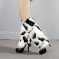 thumbnail image 1 of Faithtur Women's Anti-Slip Leg Warmers, Solid Color/Multi-Color Thicken Socks, Windproof Legs Protector, 1 of 9