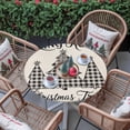 thumbnail image 3 of Vintage Black White Plaid Tree Fitted Round Tablecloths Table Covers 55"-60",Waterproof Table Cloth for Kitchen Holiday Party Tables Decor, 3 of 9