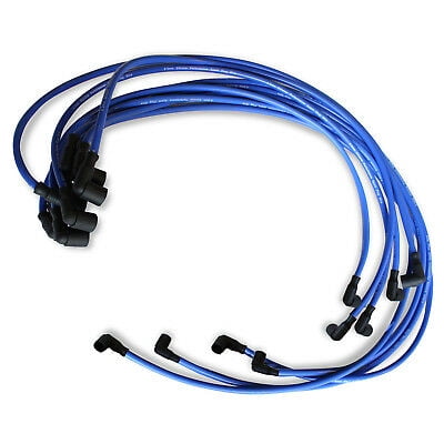 9.5 MM BLUE 90 DEGREE SPARK PLUG WIRES FOR DISTRIBUTOR CHEVY BBC SBC SBF 302