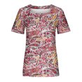 thumbnail image 4 of Camisetas informales de verano para mujer, cuello cuadrado, manga corta, túnica, blusas sueltas y cómodas OAVQHLG3B Store  lin121212, 4 of 4